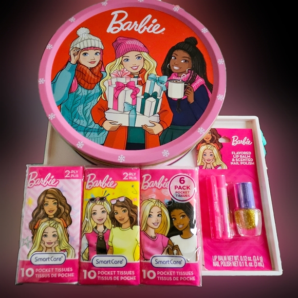 NWT BARBIE HOLIDAY COOKIES & BEAUTY 7pc GIFT SET! - Picture 3 of 16